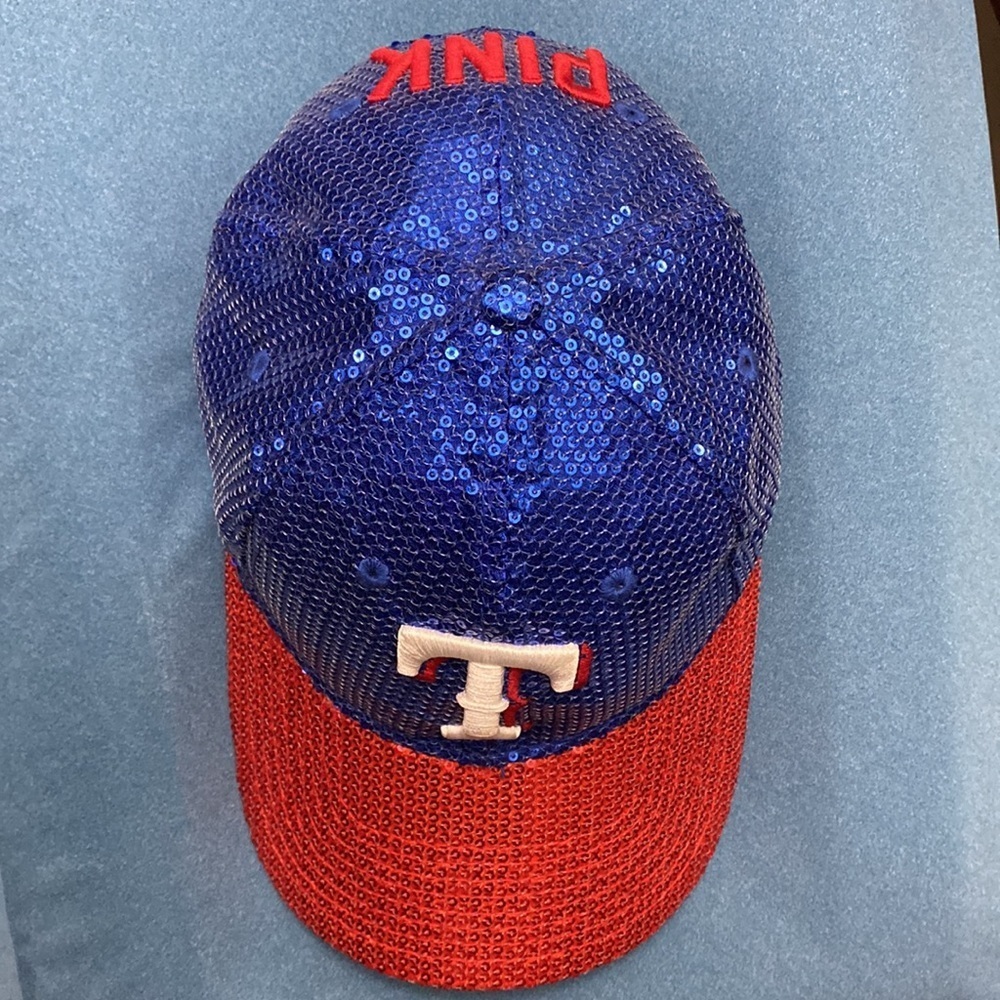Texas Rangers Victoria’s Secret PINK Sequin Sequence Bling Sparkle Baseball Cap - Picture 11 of 13